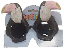 Lot 2 Glitter Toucan Sunglasses "Tou-Can" Paradise Summer Fun Party Glasses