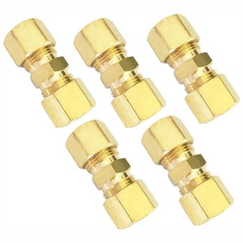 5Pcs Gold Brass Compression Tube Fitting  Brake Line Connections - Afbeelding 1 van 10