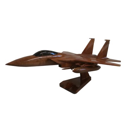McDonnell Douglas F-15 Strike Eagle USAF Aircraft Desktop Wooden Model