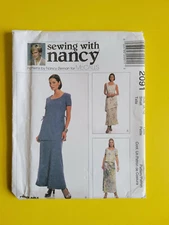 McCall's OOP Pattern 2091 Sewing With Nancy Tops & Bias Skirt Size 8 10 Uncut