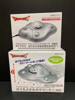 Dragon Quest Stray Metal Slime AM PC Mouse & Cleaner set Square Enix TAITO
