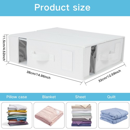 2Pcs Bed Sheet Organizer Foldable Bed Sheet Set Storage Bins with