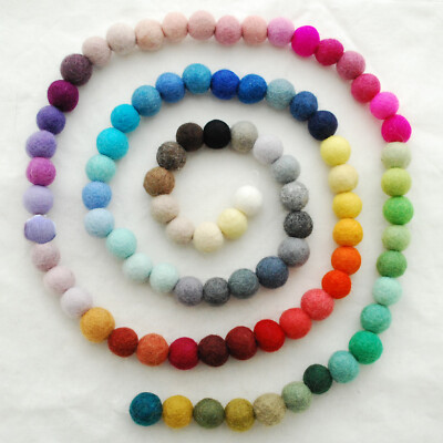 100% Wollfilzkugeln - 90 verschiedene handgefertigte Filzkugeln - 1,5cm 2cm 2,5cm 3cm