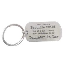Daughter in Law Favorite Child, Funny Keychain, Mother in Law Gifts, Father in