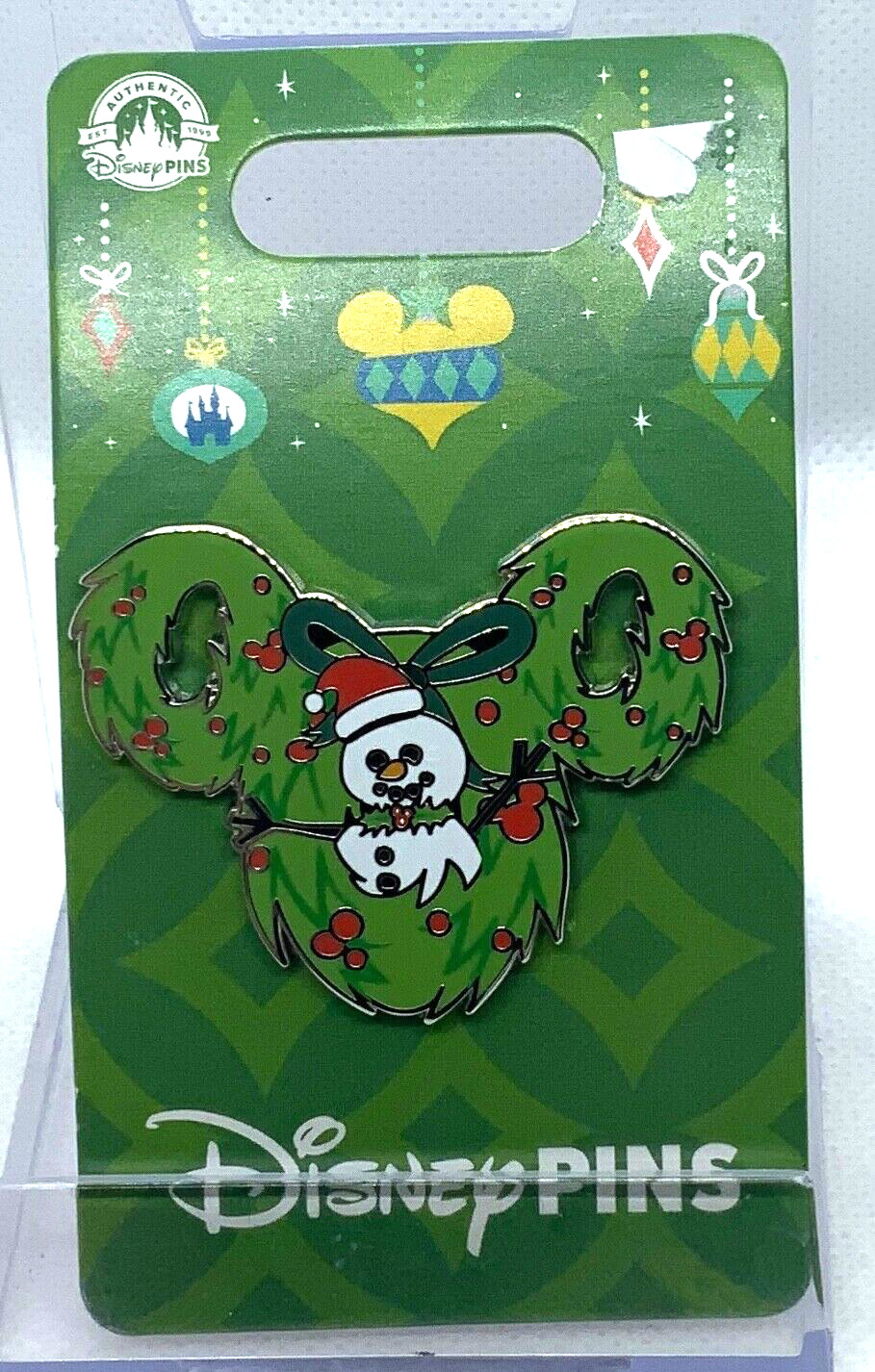 Disney Christmas Holiday 2023 Snowman Wreath Pin New OE Pin