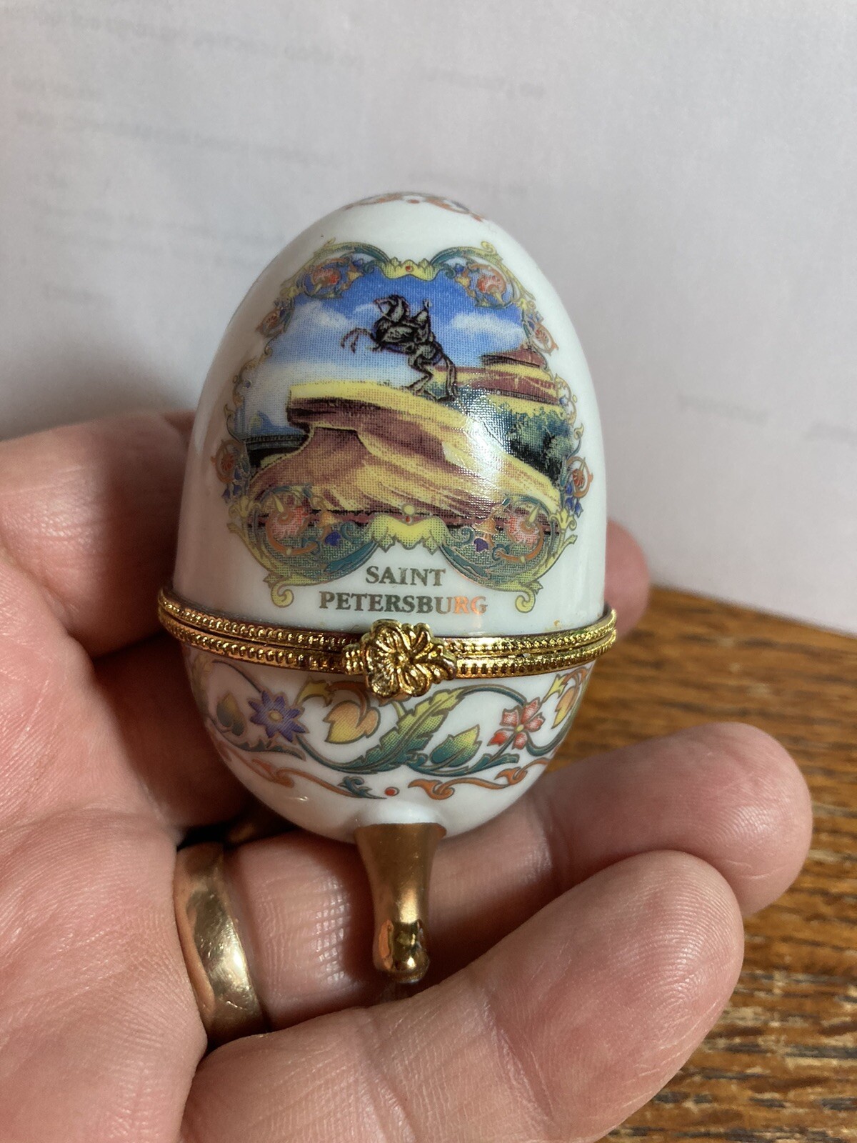 Porcelain Egg With Feet Saint Petersburg Pictured
