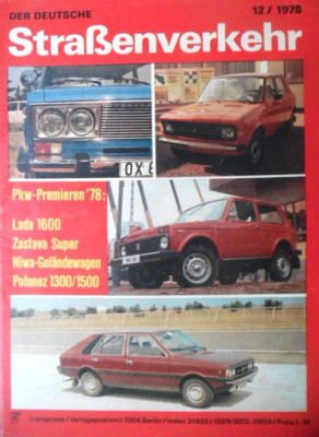 DER DEUTSCHE Straßenverkehr 12- 1978 B Lada VEB Taxi Dresden ARO 240 MZ M. Jäger