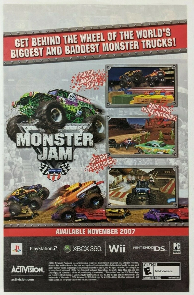 Monster Jam Print Ad Game Poster Art PROMO Original PS2 Xbox 360