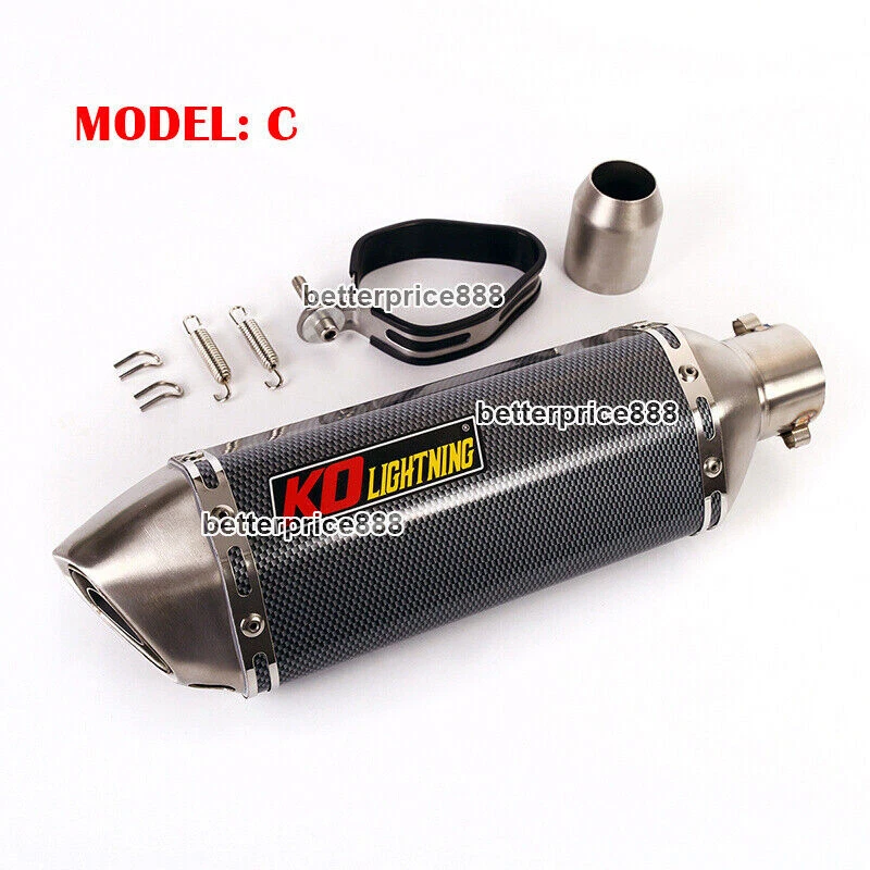 51mm Universal Motorcycle Bike ATV Exhaust Muffler Pipe With DB Killer Silencer - image 4 of 4