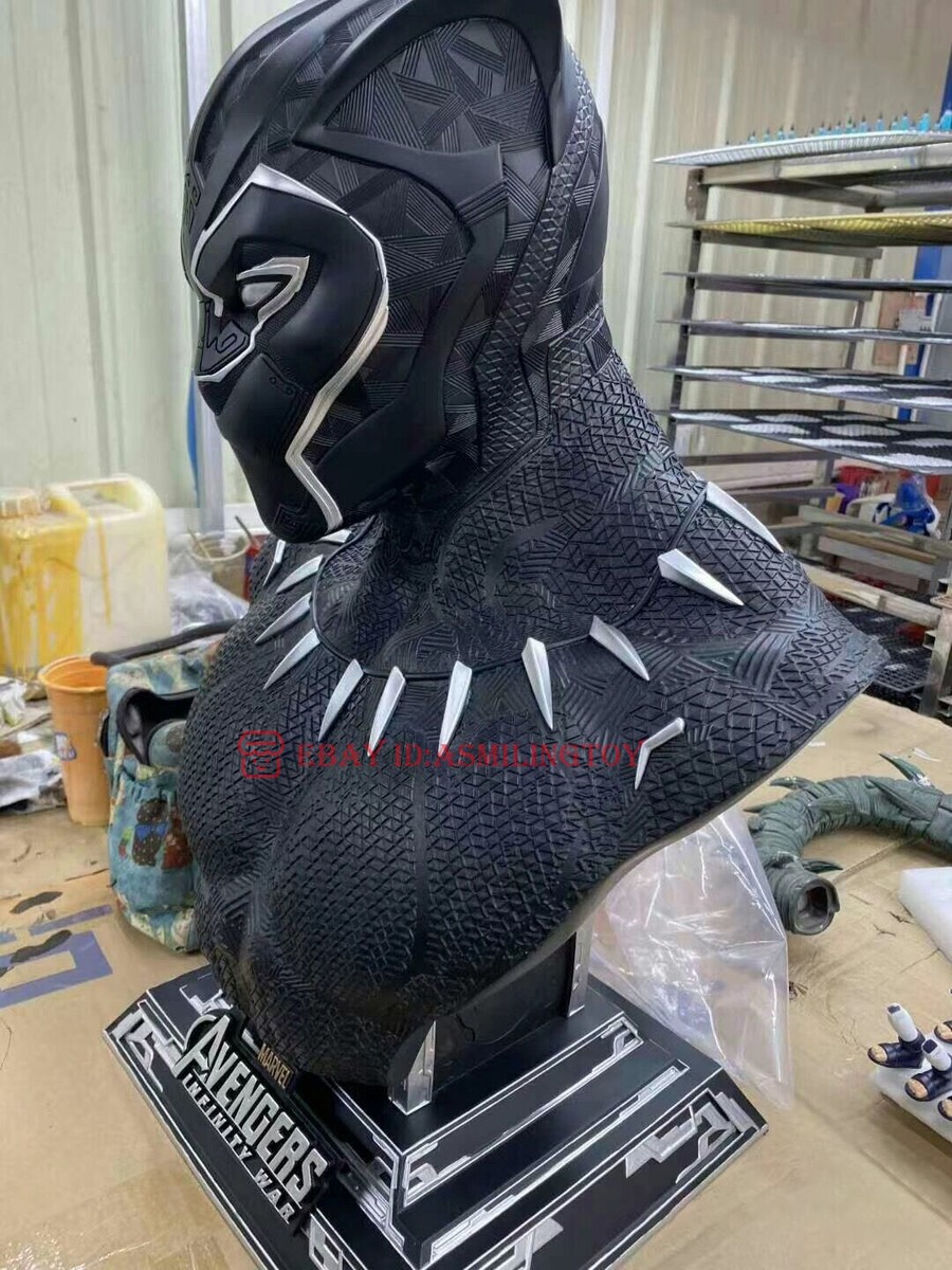 1/1 Queen Studios Marvel Black Panther Bust Statue Rare Original 1/1 Queen Studios Marvel Black Panther Bust Statue Rare Original