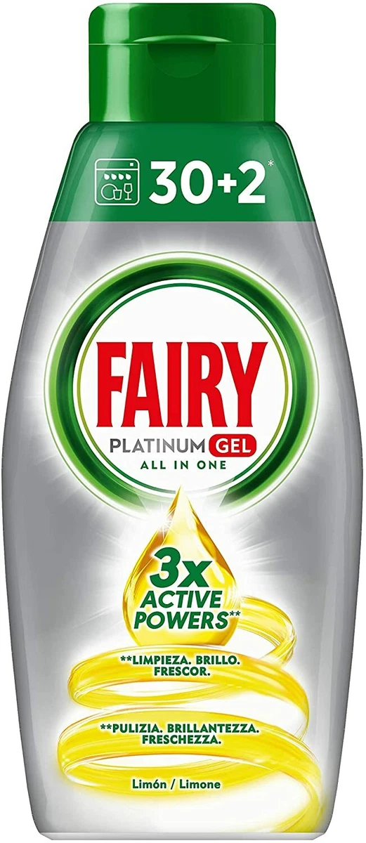 GEL DETERSIVO PER LAVASTOVIGLIE 30 + 2 LAVAGGI LIMONE FAIRY PLATINUM | eBay GEL DETERSIVO PER LAVASTOVIGLIE 30 + 2 LAVAGGI LIMONE FAIRY PLATINUM | eBay