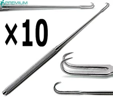 10 Pcs Surgical Retractor Joseph Skin Hook 6.25" Sharp Prongs 2mm Instruments