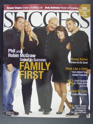 Phil & Robin McGraw Kasey Kahne Wayne Dyer Success Magazine w/ CD December 2009
