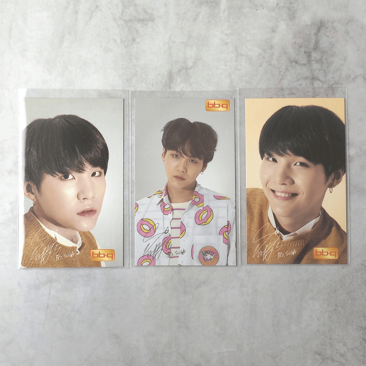BTS 2016 BBQ Official Photo Card Complete Set - Suga Set of 3
