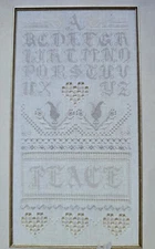 Peace Doves Hardanger Alphabet Sampler Cross Stitch Pattern Embroidery 