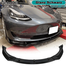Glanz Schwarz Spoilerlippe Frontansatz Frontlippe Für Tesla Model 3 2017-2024