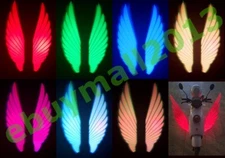 Motorbike Side Tail RGB LED Angel Wing Light Welcome Warn Lamp Shadow Projector