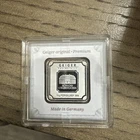 10 Gram Geiger In Assay 999 Silver Square Bar