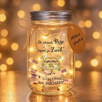 Hochzeitsgeschenk LED Flaschenlicht Personalisiert Geldgeschenk Deko
