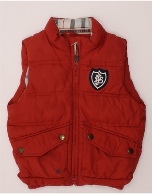 JOULES Jungen wattierte Weste 4-5 Jahre rot Polyester AK12
