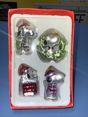 Peanuts Snoopy Kurt Adler mini Christmas ornaments set of 4