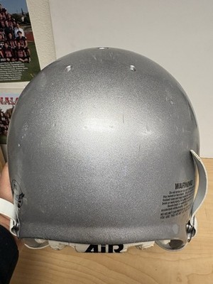 Vintage Schutt Pro Air II Football Silver Helmet Red Dot Med. Chin