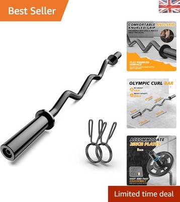 Olympic EZ Curl Langhantel 47'' - Schwerlast Chrom Gewichthebestange für Home Gym