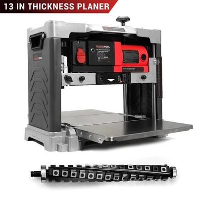 13 in Thickness Planer 1800W Wood Planer with Helical Cutterhead for Woodworking