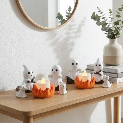 Boo Ghost Bonfire Night Light LED Campfire Lamp Spooky Halloween Room Decor Gift