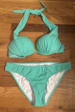 Venus Bikini Set 32D/34C/36B 12 Aqua Mint Push-Up Multiway Halter Style New