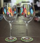 (2) Pier 1 Parrot Wine Glasses Set Of 2 Great Condition! — photo 2