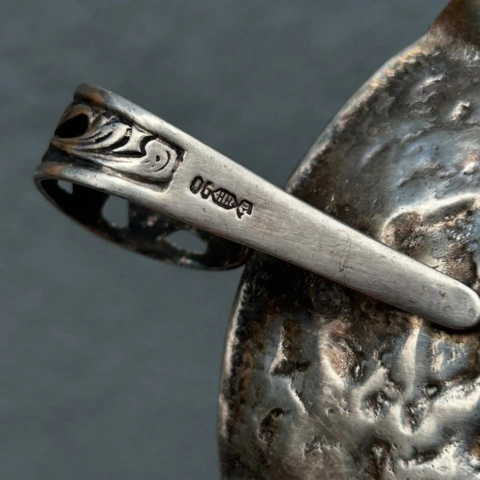 Raro Cenicero Antiguo Plateado Barroco Flamenco Finales 19-Principios XX Foto 3 de 4