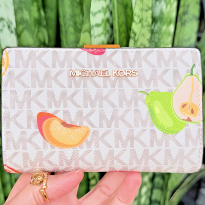 Michael Kors Jet Set MD Bifold Zip Coin Card Wallet Radiant Orange