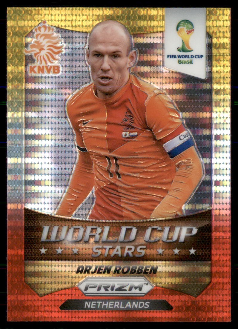 Panini Prizm Soccer Rookie World Cup 2014 #20 Arjen Robben Red White Yellow