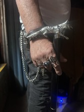 Walking Stick Cane Wolf Wooden Handle Head Brass Victorian Silver best for gift.