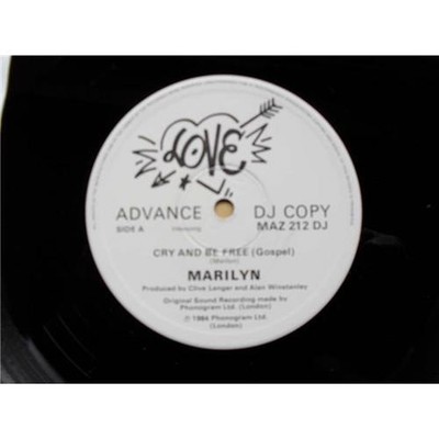 MARILYN CRY AND BE FREE 12'' ADVANCE DJ PROMO WITH GOSPEL + STREISAND STYLE MIXES