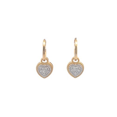 Herz-Ohrhänger & Ohrhänger 0,25 kt im Labor gezüchteter Diamant 10 K Gelbgold für Damen