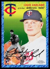 Louie Varland 2023 Topps Chrome Platinum Blue Shimmer Refractor Twins #'d /100