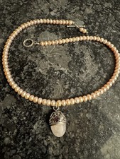 Genuine freshwater Pink Button Pearl Necklace...