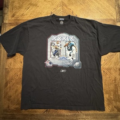 Vintage Super Bowl XXXIX Patriots vs Eagles Brady McNabb Tee (XXL)
