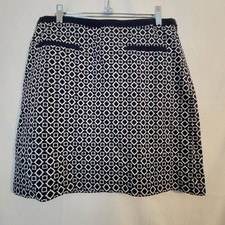 Women's Navy Talbots Skirt 8 Geometric Design