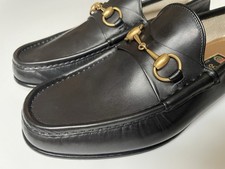 GUCCI 1953 Black Leather Gold Horsebit Loafer, Sz UK 9, US 9.5 $1100