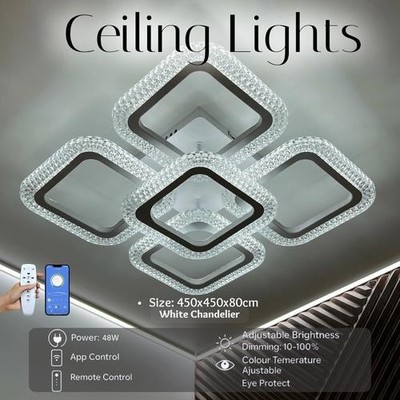 LED Decken Kronleuchter 5-eckig modern Unterputz Leuchte warmweiß 48W Wohnen
