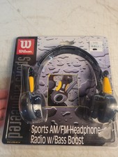 Vintage New Wilson Sports AM/FM Stereo Headphone Radio With Bass Boost WJR4R Rea