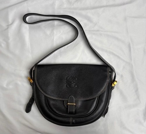 LOEWE Anagram logo Shoulder Bag leather black