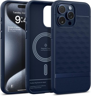 Original Caseology Parallax Mag Hülle für iPhone 15 Pro Max Midnight Blue ACS06615