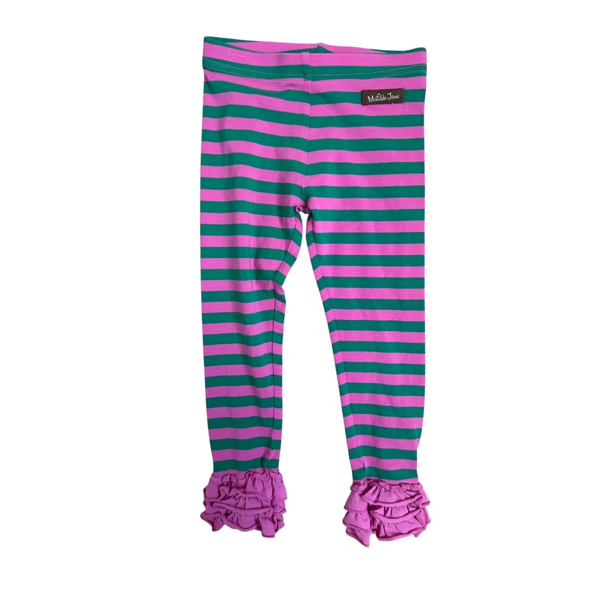 Leggings Matilda Jane Bennie – Fille Taille 8 – Rayés Rouge Et Blanc – Très Bon état