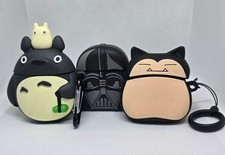 Lot of 3 Snorlax Totoro Darth Vader Anime Silicone Cases for Airpod 2 Earphones