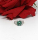 Sterling Silver Vermeil Lab Created Aquamarine  Size 10 Ring 4.49g   CAT RESCUE — photo 1