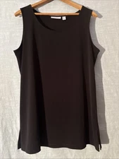 Susan Graver Tank Top Sleeveless Black Women’s Sz M NWOT